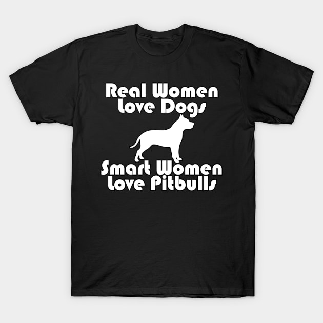 DOGS - Smart Women Love Pitbulls T-Shirt by APuzzleOfTShirts